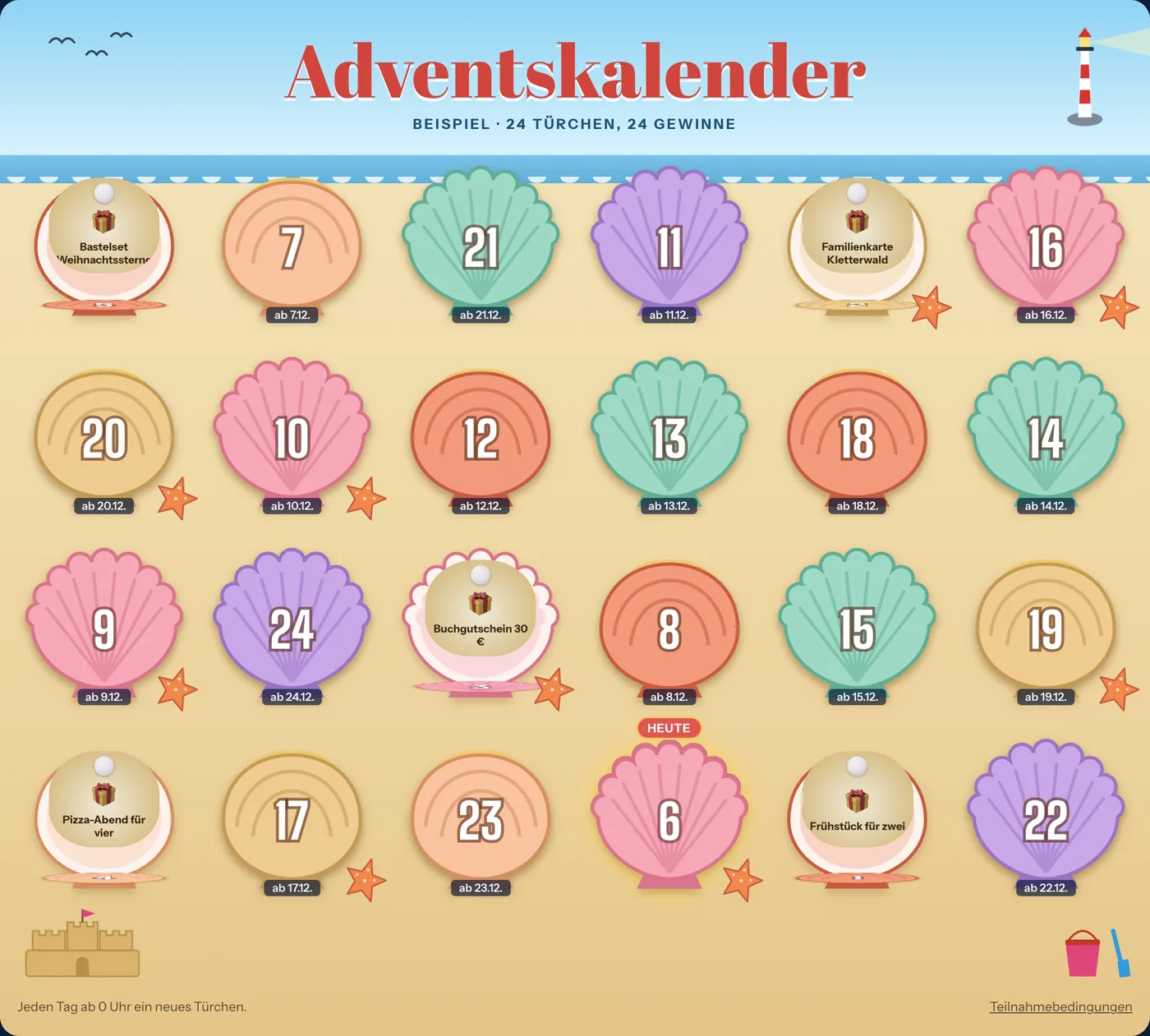 Adventskalender im Design Elbstrand