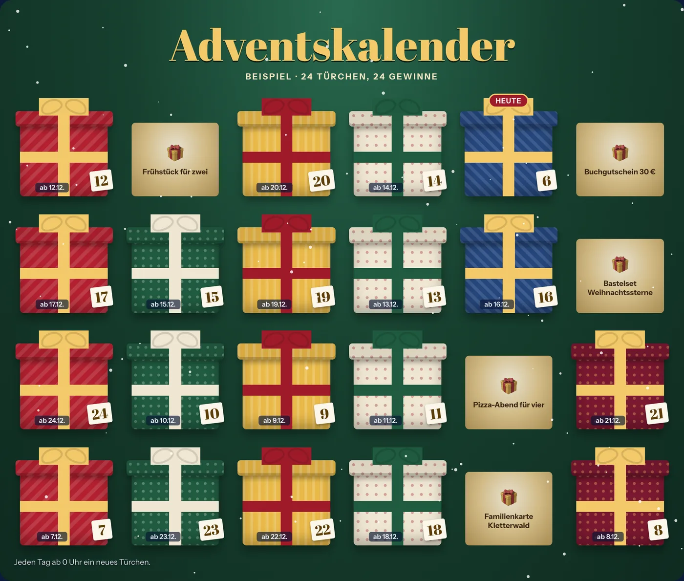 Adventskalender im Design Geschenke
