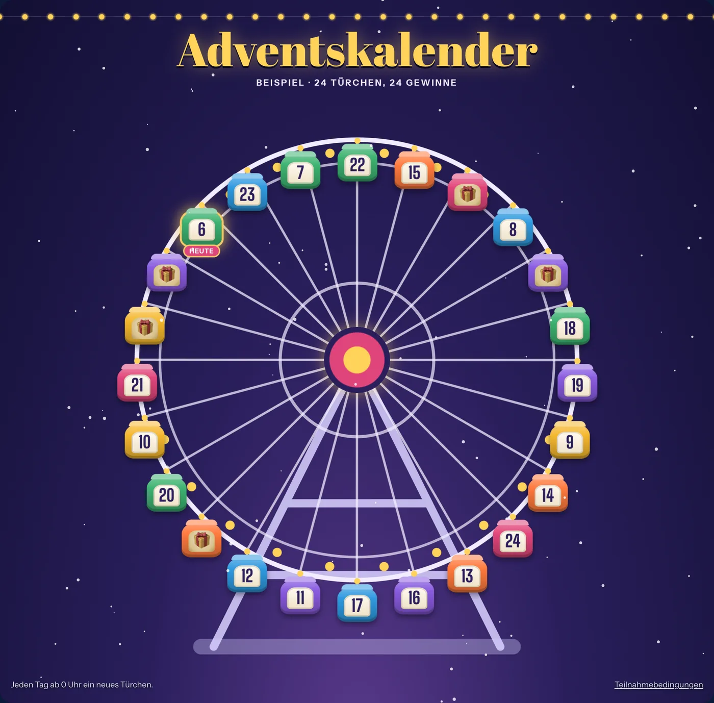 Adventskalender im Design Riesenrad