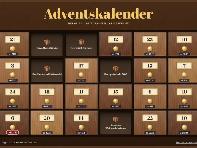 Adventskalender im Design Schubladenschrank