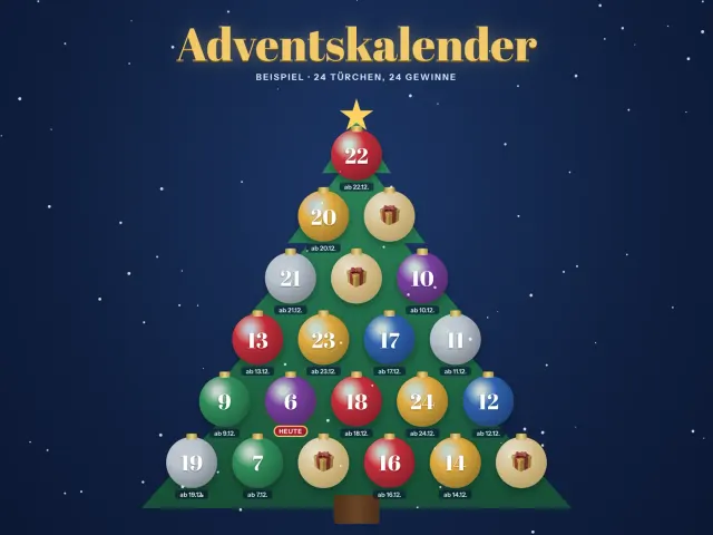 Adventskalender im Design Weihnachtsbaum
