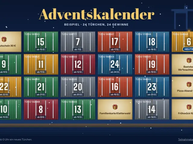Adventskalender im Design Hafen-Container