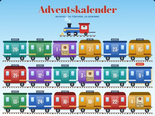 Adventskalender im Design Modelleisenbahn