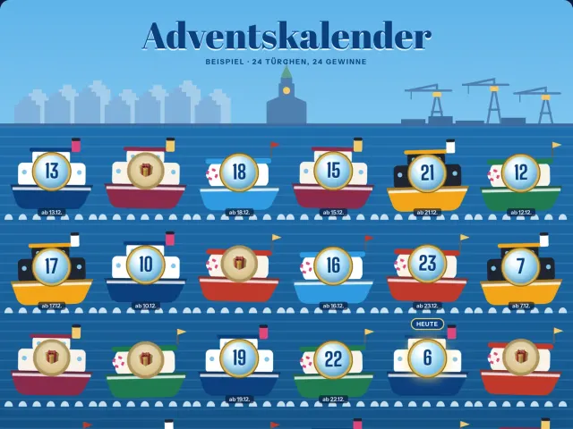 Adventskalender im Design Elbschiffe