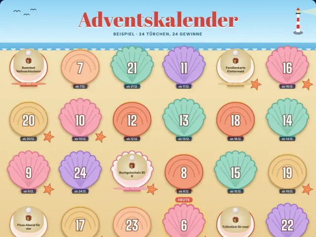 Adventskalender im Design Elbstrand
