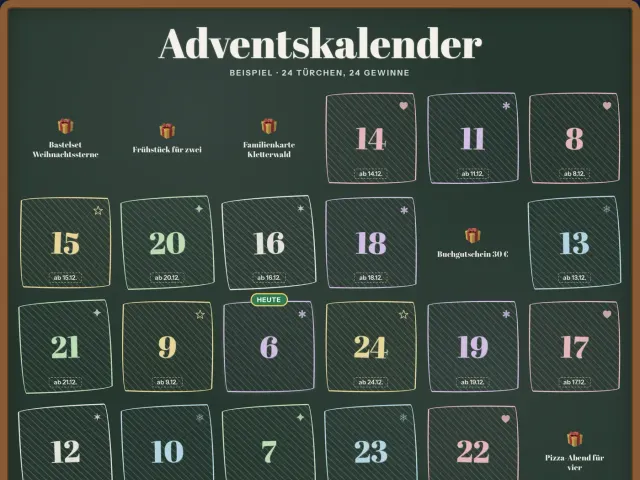 Adventskalender im Design Kreidetafel