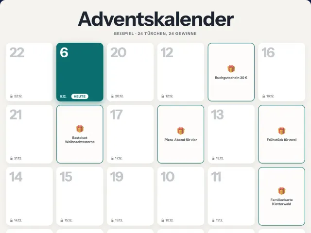 Adventskalender im Design Modern