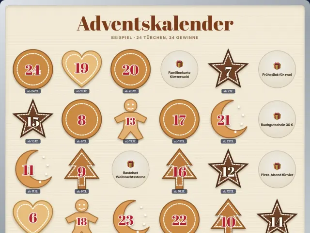 Adventskalender im Design Plätzchen
