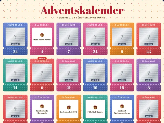 Adventskalender im Design Rubbellose