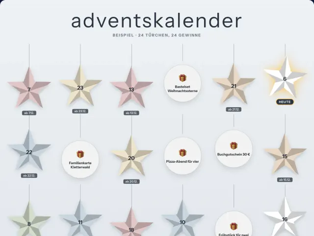 Adventskalender im Design Nordische Sterne
