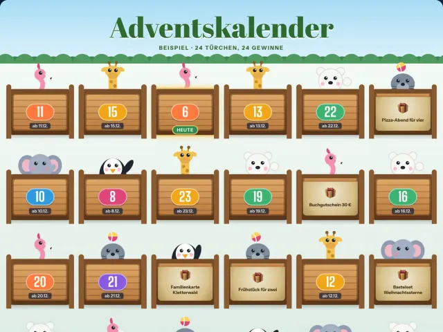 Adventskalender im Design Tierpark